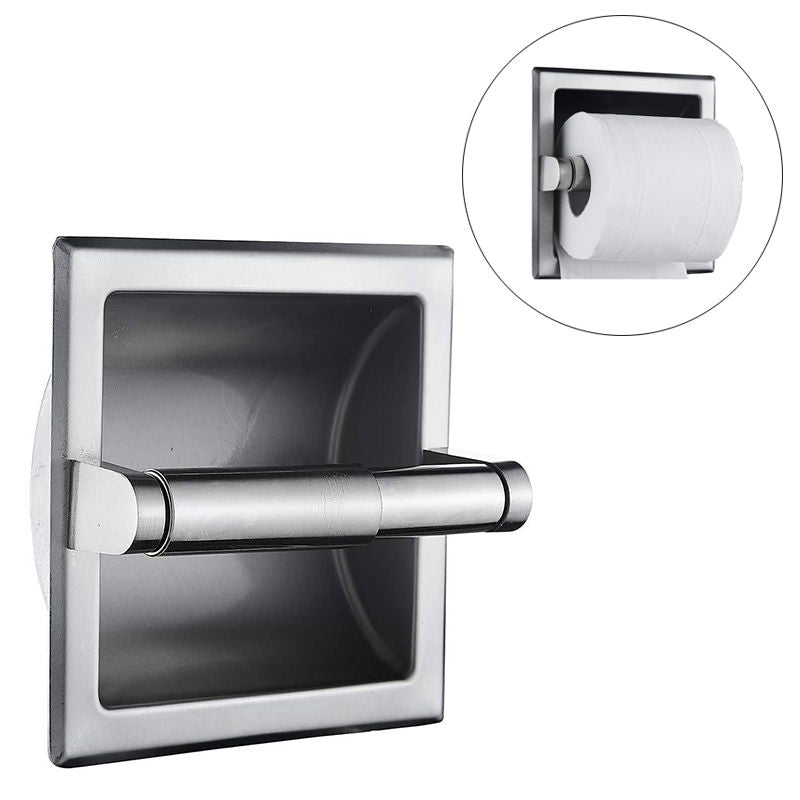 Recessed Toilet Paper Holder Stainless Steel Roll Paper Holder-Chrome