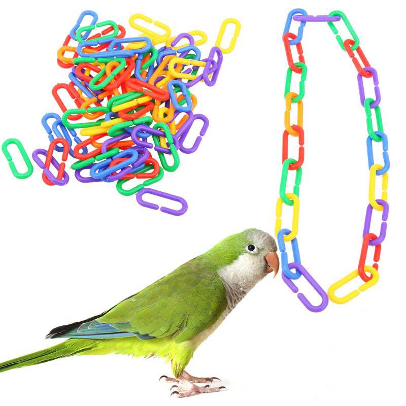 100PCS Parrot C-Type Plastic Chain Buckle Bites - Mixed Colors