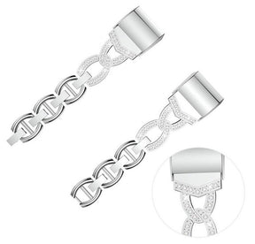 VO Bling Stainless Steel Apple Watch Band Adjustable Wristbands for Apple IWatch Series SE/1/2/3/4/5/6 For Women-Silver