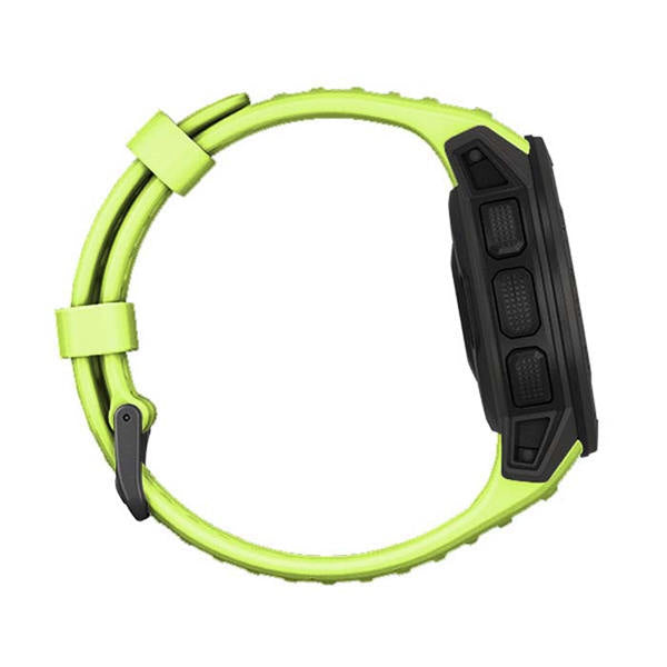 For Garmin Instinct Watchband Soft Silicone Adjustable Replacement Strap 22MM Black Steel Buckle-Lime