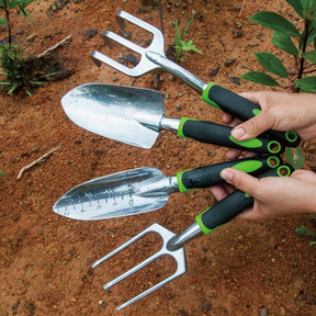 4 Pack Garden Tool Set Garden Hand Shovels Aluminum Alloy Garden Trowels with Ergonomic Rubberized Non-Slip Grip