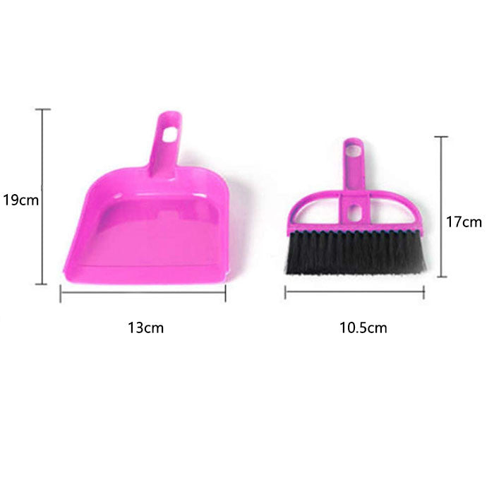 Pet Cage Broom Brush Dustpan Set Cat Litter Sweeper Brush-Pink