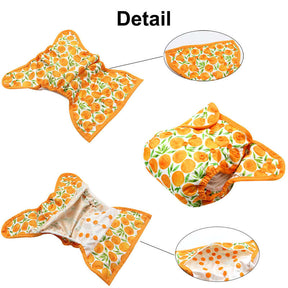 4Pcs Washable Reusable Baby Cloth Diapers Covers with Double Gusset For Baby 3Kg-15Kg-Set1