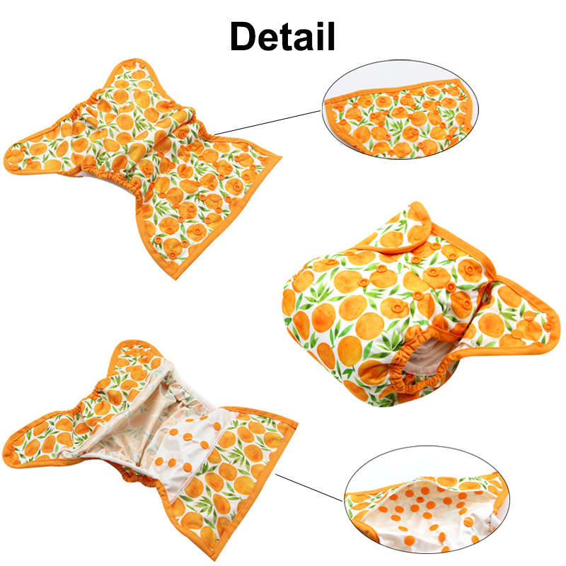 4Pcs Washable Reusable Baby Cloth Diapers Covers with Double Gusset For Baby 3Kg-15Kg-Set1