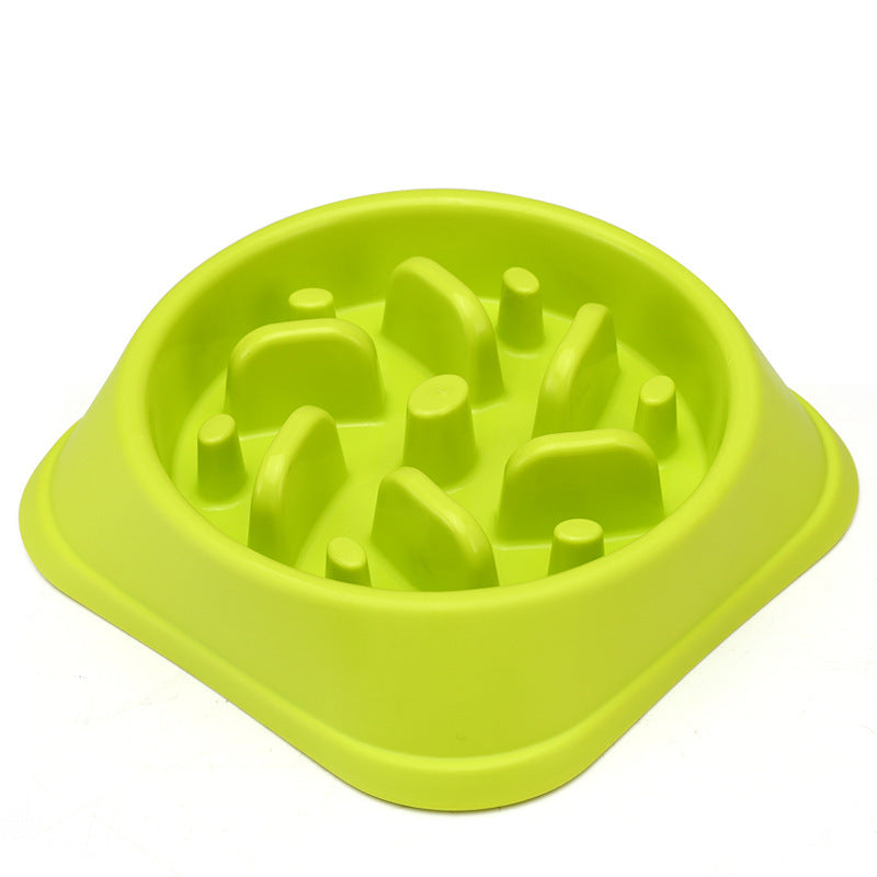 Dog Slow Feeder Non Slip Puzzle Bowl Anti-Gulping Pet Slower Food Feeding Dishes-Green