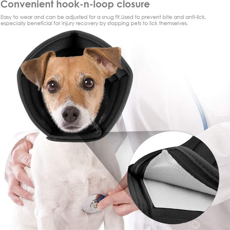 Dog Collar for Surgery Soft Recovery Cone to Protect Dogs Wound Healing-Black