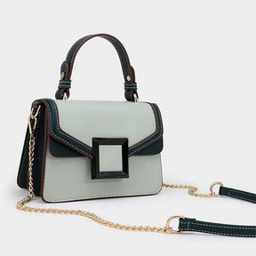 Crossbody Bags for Women Leather Chain Cute Color-Block Handbags-LightGreen