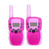 Walkie Talkies Kid Toy 2 Pack Long Range Handheld Radio Game Gifts for Boys Girls-Pink