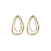 Double Hoop Curved Statement Earrings for Women