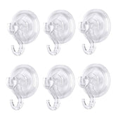 6 Pcs Bathroom Clear Suction Hooks Reusable Vacuum Suction Cup Hook Multi-Use for Home