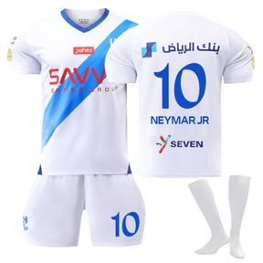 Al-Hilal Saudi Football Club Away Jersey NEYMAR JR #10 Soccer Jersey Kids Adult 3Pcs Jersey Kits