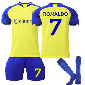 RONALDO #7 Nassr FC 2022/23 Home Jersey Mens Soccer Jersey Kit Football T-shirt Set For Adult Kids