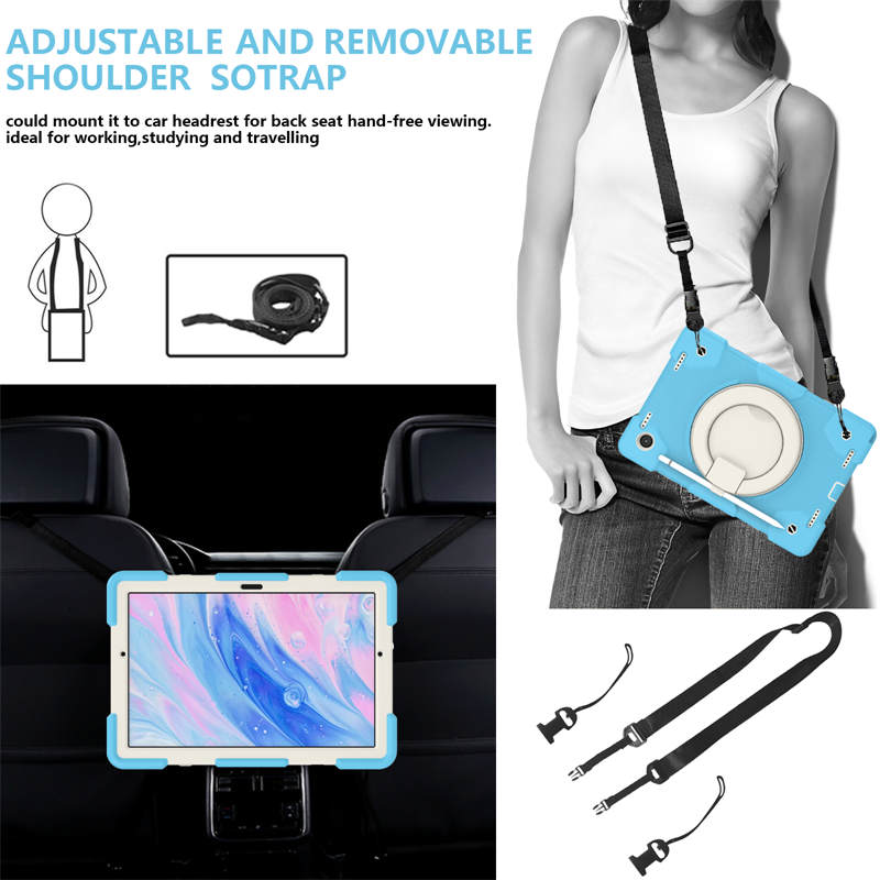 Tab A 8 X200/X205 Samsung Tablet Case with 360¡ãSwivel Stand-Sky Blue