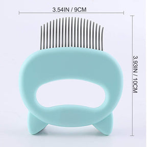 Pet Hair Removal Massaging Shell Comb Soft Deshedding Brush for Long and Short Hair Puppy Bunny-Green