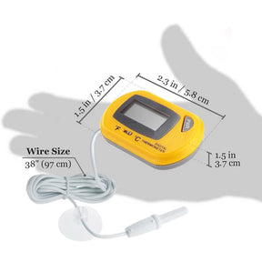 Reptile Digital Thermometer Easy to Read Display-Yellow