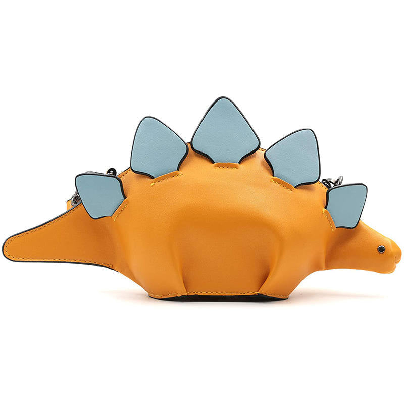Dinosaur Shoulder Purses PU Stegosaurus CrossBody Bag for Girl Women-Yellow