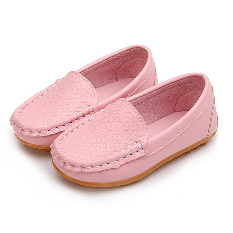 Casual Toddler Flat Shoes Boys Girls Soft Slippery Loafers-Pink